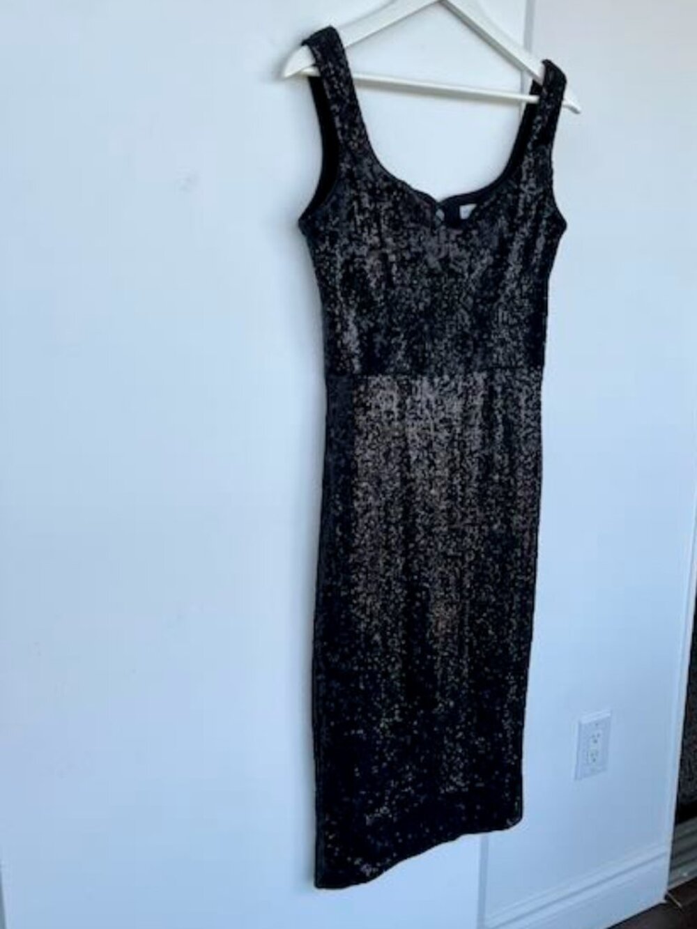 Dress the Population Sloane Black Sequin Bodycon Midi Dress Size Medium - Picture 7 of 9